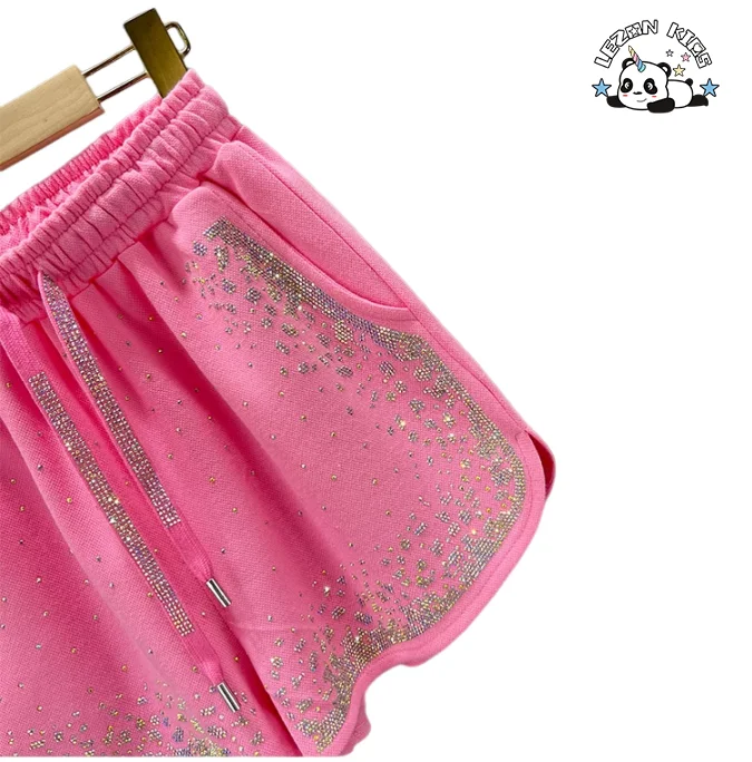 LEZONKIDS - Shorts curtos casuais personalizáveis de cintura alta de verão para crianças de 2 a 14 anos